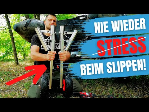 VA Sliprder mit 4x Rutenhalter fr Schlauchboot - Slip Rad Satz G2